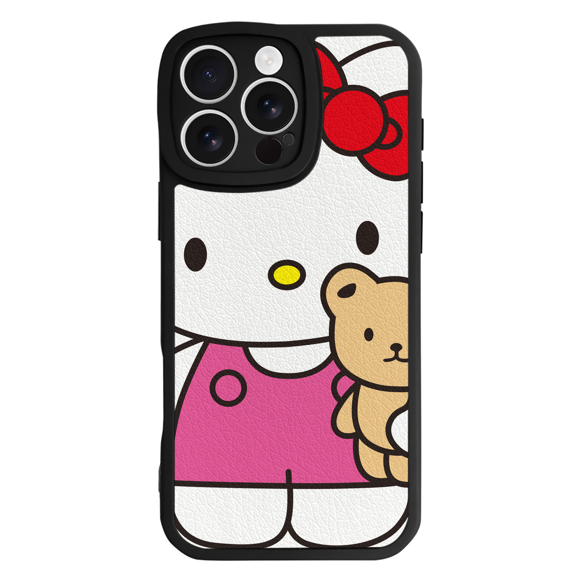 （画像用） Hello Kitty ハローキティ 【iPhone 16シリーズ対応】シリコンスマホケース（レザー調） 材質：シリコン